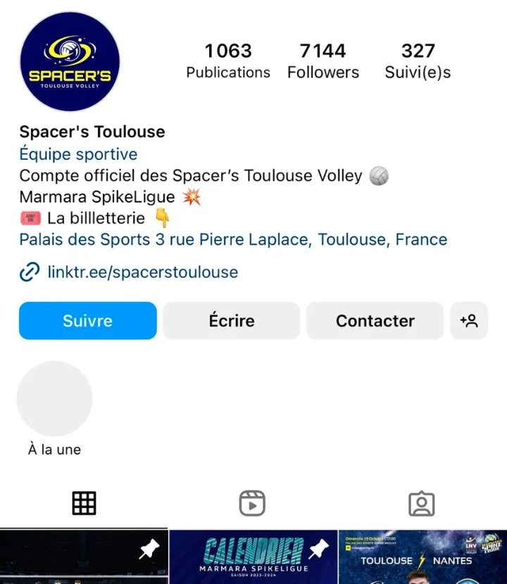 La pge Instagram des Spacer's Toulouse / Une photo fournie par la société Up Two You Production / Up To You Production